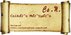 Csikós Mátyás névjegykártya